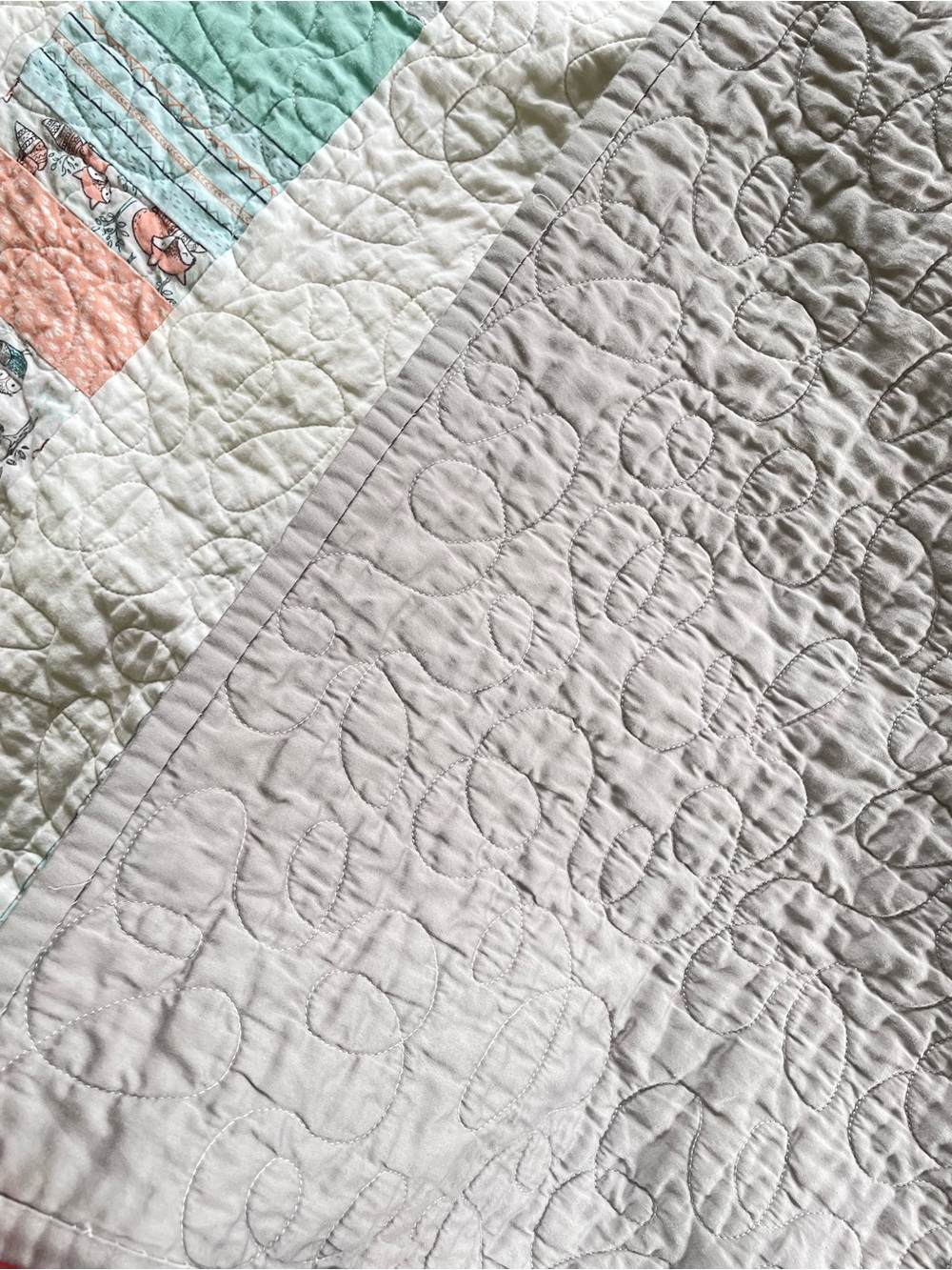 Handmade Baby Quilt | Heirloom Woodland Nursery Crib Quilt Cotton - Picture 6 of 6